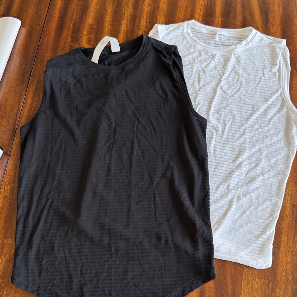 Lululemon Athletica Black Tank and White Tank Top Size 2